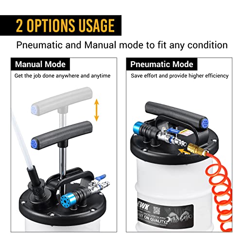 EWK Patented 6.5L Pneumatic/Manual Oil Extractor Pump for Automobile