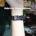 MIFFO Apple Watch Band 42mm Leather Glitter iWatch Strap Extreme Deluxe Shiny Bling PU Leather Bracelet Wristband for Apple Watch Series 3, Series 2, Series 1, Sport Edition (Z-Black-42mm)