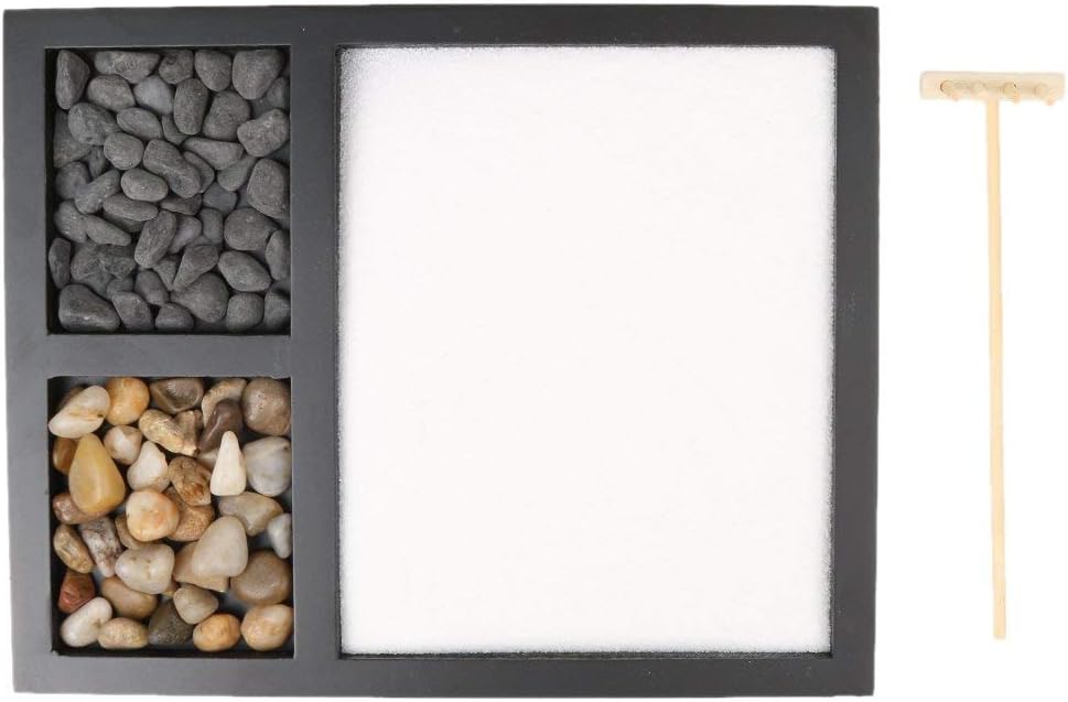 N/Y Mini Zen Garden Sand Stones Rake Buddha Tealight Holder Incense Burner Relax Spiritural Meditation Decor - Zen Garden Sand #2
