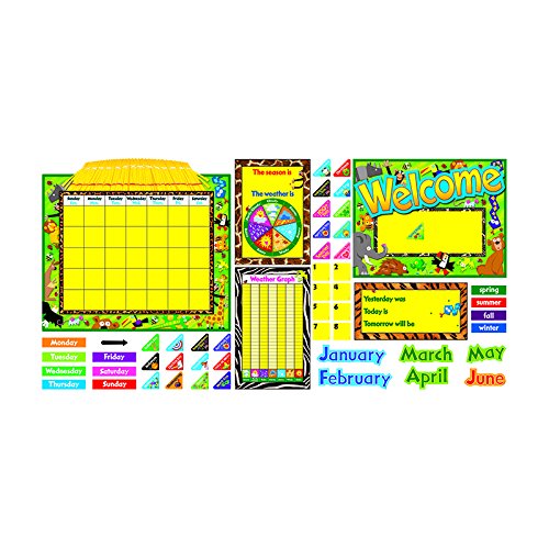 trend-enterprises-132-pieces-jungle-fun-calendar-bulletin-board-set-t