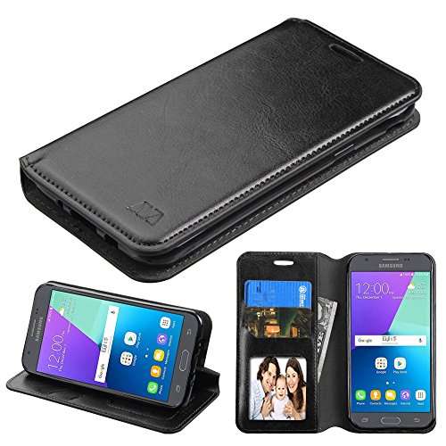 Kaleidio Case For Samsung Galaxy J7 Prime J727T (2017) / Galaxy Halo [MyJacket] PU Leather Hybrid Wallet Flip Book Style Cover w/ Card Slot & Foldable Stand Feature w/ Prying Tool [Black] - Thumbnail 6