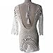 Bestyou Crochet Cover Ups for Women Hollow Out Sleeveless Bikini Swimsuit Swimwear Knit Tops Halter Beach Dresses (White)