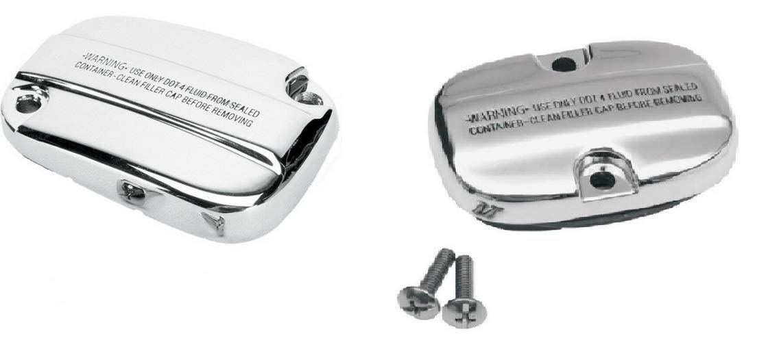 Chrome Front and Rear Master Cylinder Covers for 08/up Harley Touring