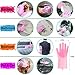 Wash Cleaning Gloves with Sponge Scrubbers, Rubber Scrubbing Gloves for Dishes, Reusable Silicone Scrubbing Gloves for Washing Kitchen, Bathroom,Car & More (Pink)