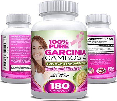 Garcinia Cambogia Extract Pure with HCA - 180 Extra Strength Capsules. Pure Garcinia Cambogia Extract for Fast Results. The Best Garcinia Cambogia Weight Loss Pills Guaranteed Made in USA