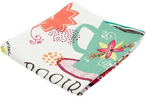 DESIGN IMPORT INDIA Tea Types Printed Dish Towel, 1 EA