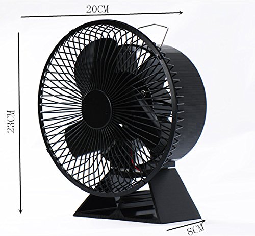 VODA New Designed 3 Blades Heat Powered Stove Fan about 175 CFM Protective Cover More Safe Comfortable