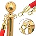 Red Velvet Stanchion Rope Crowd Control Rope Barrier with Gold Color Plated Hooks, 5 Foot