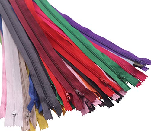 YAKA 60 Pack of 18 inch Mix Nylon Coil Zippers Bulk - Supplies Zippers for Tailor Sewing Crafts (20 Color) (18 inch-Pack of 60pcs)