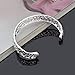 [SICHENDZ] Women Silver Fashion Open C-Shape Bracelets Cuff BangleSilver Bracelet