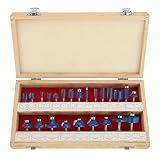 Home-Man Tungsten Carbide Router Bit Set, 24 piece Router Set with ¼" Shank, for Beginners to Commercial Users ...