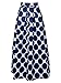 Persun Women White Blue Contrast Polka Dot Print Maxi Skater Skirt,8