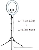 SHYLOC 18 Inches Big LED Ring Light for Camera Smartphone YouTube Video Shooting and Makeup, Stand and Light (with Stand) for tiktok,musically,vigo and many more