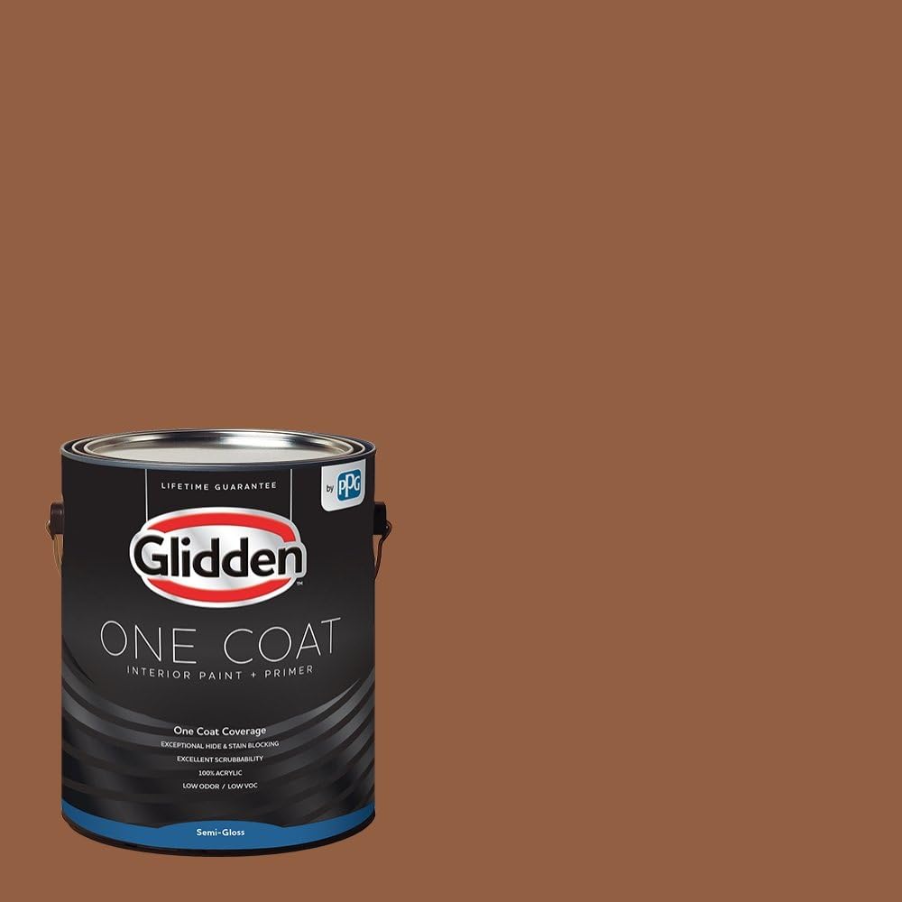 Glidden Interior Paint + Primer: Brown/Cinnamon Spice, One Coat, Semi-Gloss, 1-Gallon