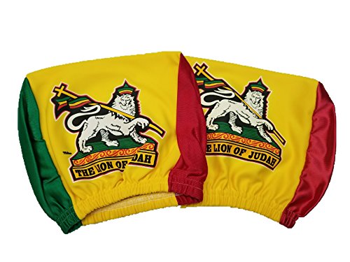 Lion of Judah Rasta Headrest Cover Flag Fit for Cars Vans Trucks-Sold by a Pairs