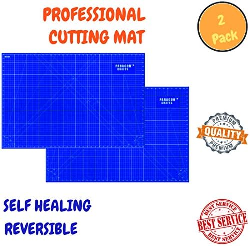 Self Healing Rotary Cutting Mat With Grids & Angle Indications For Optimal Precision โ Double Sided, Thick & Durable Design, Ideal For Quilting, Scrapbooking & More- 2 Pack(Blue A1 & Blue A4)