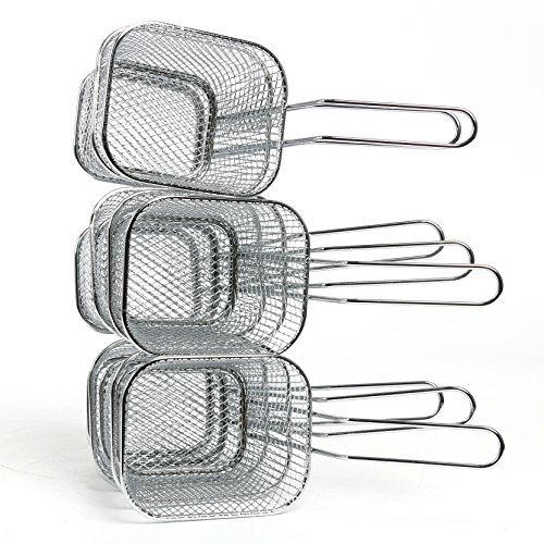 Yaekoo 8Pcs Mini Mesh Wire French Fry Chips Baskets Net Strainer Kitchen Cooking Tools - Thumbnail 6