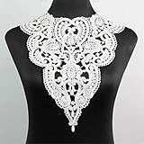 Yontree Neckline Collar Costume Venise Lace Applique Bridal Wedding Applique White 1 Pc
