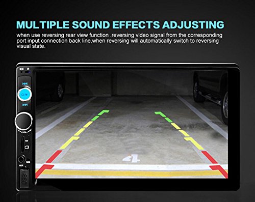 7 Inch Double Din Touch Screen Car Stereo Receiver,UPsztec Universal Car Audio with FM,AM,MP5,Seven Colorful Lights In-dash Wireless Bluetooth Receiver(7020B)
