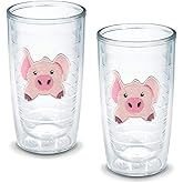 Tervis Front & Back Pig Insulated Tumbler with Emblem 2 Pack - Boxed, 16oz, Clear