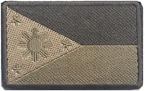 QuYTO Individual Nations Flag Patch Military Patch / Velcro Morale (3"x2", Philippines)