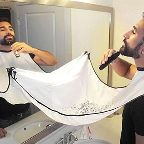 White/Black Convenient Facial Hair Cape Men Adult Shaving Apron Beard Apron Bib Trimmer Sink Wraps for Barbers and Beard Growers by Inglorious Fuzz