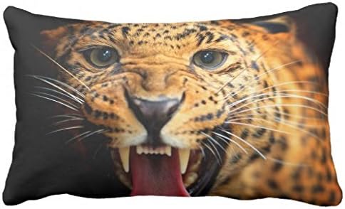 Zp Shine The Ferocious Tiger Design, Vividly Show The Arrogance Black Decorative Home Pillowcase Cover Cushion Cover 20X30 inch