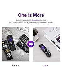Mando a distancia universal para reproductor Roku con 9 teclas de aprendizaje para controlar el receptor de la barra de sonido de TV todo en uno (no para Roku Stick)