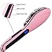 Hair Straightener Brush Anti Static Ceramic Heating Detangling Hair Brush Faster Straightening Styling Tools Hair Straightening Iron Pink Color