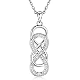 APOTIE Celtic Infinity Necklace for Women - 925 Sterling Silver CZ Infinite Pendant Eternal Jewelry Gifts for Women Girlfriend Wife