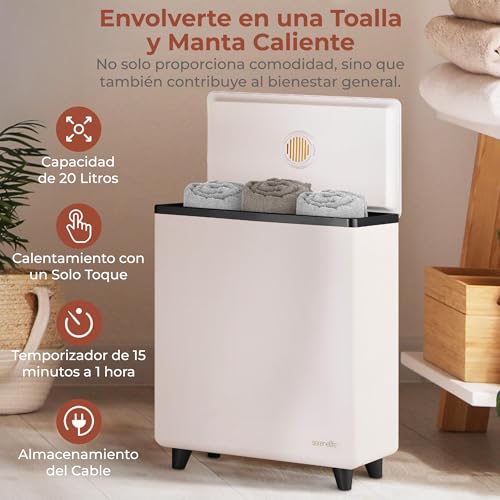 SereneLife Rectangular towel warmer, Towel warmer, Spa, Electric towel warmer, for bathroom, automatic shutdown, portable, ideal for 2 large towels, blankets, bathrobes, pajamas