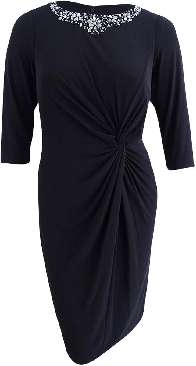 knot front black dress