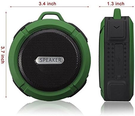 Shower Speaker, Wireless Waterproof Speaker with 5W Driver, Suction Cup, Hands-Free Speakerphone - Army Green
