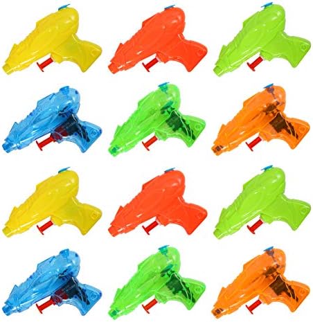 Acekid Mini Squirt Guns, 12pcs Water Blaster Soaker Set, Kids Water Pistol Plastic Toys for Birthday Party Favors, Pool Beach Toys, Hot Summer Classic Water Games