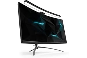 Computer Monitor Lamp, Curved Screen Monitor Light Bar for Eye Caring, Touch Dimming, No Screen Glar e, 7 Color RGB Light Eff