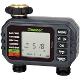 2 Zone Hydrologic Timer | Independent Zone Programming, 4 Start Times Per Valve, 7-Day Rain Delay, Manual Watering Mode, Battery Powered