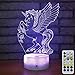 3D Night Light Lamp Unicorn Light-3D Illusion Night Light Remote Control-Night Light for Boys/Kids/Girls/Babies/Children Bedrooms Gifts for Holiday Birthday(Unicorn)