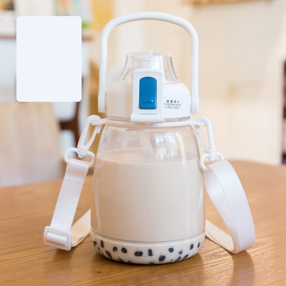 croselyu 1.1L Tritan Water Bottle Outdoor Fitness Cup One Key Open Color Water Bottle Fitness Water Bottle, BPA Free Sports Water Cup (transparentWhite)