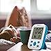 Chelvee Alarm Clock, Large LCD Screen Alarm Clock with Time/Date/Temperature/Humidity Display, Snooze Function, Stand or Wall Mount, Battery Operated (Blue1)