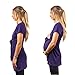 sofsy Soft-Touch Rayon Blend Tie Front Nursing & Maternity Fashion Top (Medium, Dark Purple)
