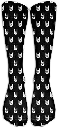 HEIHEIHA Unisex Rock N Roll Music Sign Tube Socks Knee High Sports as pictureOne Size