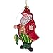 Angler Santa with Catch of The Day Glass Christmas Ornament