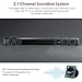 2.1 Channel Soundbar with Subwoofer, ABOX 120W Sound Bar for TV, Wireless & Wired Home Theater Surround Sound, 5 Input with Remote Control, Wall Mountable