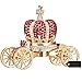 Matashi Hand Painted Trinket Box Gift for Thanksgiving, Christmas, New Year, Hand-Painted Jewelry Holder with Elegant Crystals, Collectible Figurine (Crown Carriage with Red Crystals)