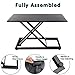 Hromee 31″ Tabletop Wide Standing Desk Adjustable Height Sit to Stand Gas Spring Converter for Dual Monitor Computer Desktop Laptop Blackthumb 2