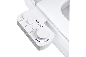 Jamini Ultra-Slim Detachable Bidet Attachment for Toilet – Non-Electric Cold Water, Self-Retraction Dual Nozzles, Step-less Pressure Dial, Dedicated Cleaning Mode, CA65 Certified