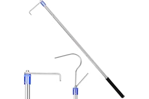 ISIVOVE Truck Bed Grabber Tool,Cargo Grabber Pickup Truck Bed 32-79 inch Sturdy Truck Cargo Retrieval Pole with Two Replacement Hooks Essential Bed Buddy Cargo Truck Retriever Easy Pickup