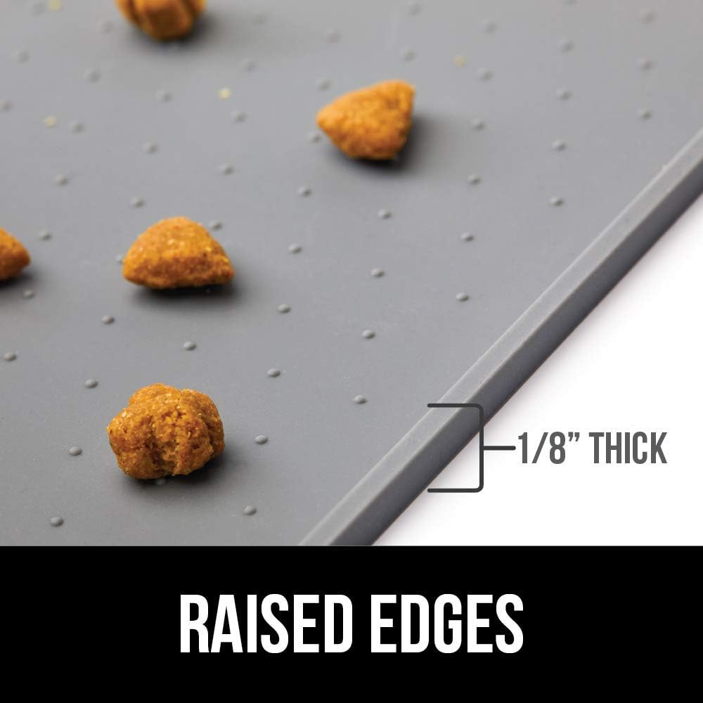 MOACC Dog Food Mat, Silicone Pet Feeding Mat, Non Slip & Waterproof Bowl Mat for Dog and Cat 47 x 30 cm, Grey Dot Pattern - Image 4