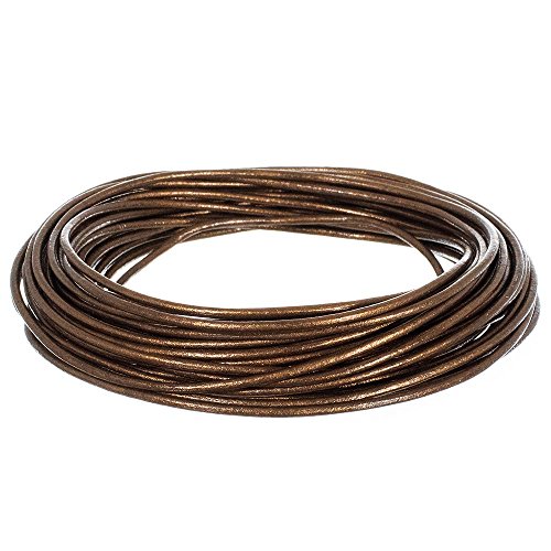 Craft County 2MM Round Leather Cord - 5, 10, 25 or 50 Yards or 328 feet - Various Colors