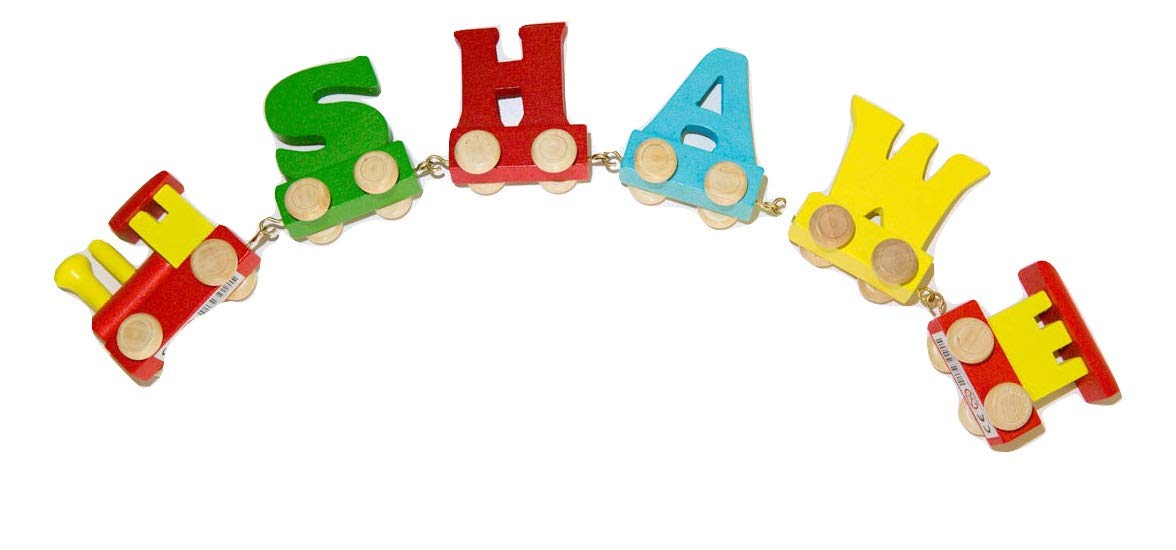 personalized wooden train